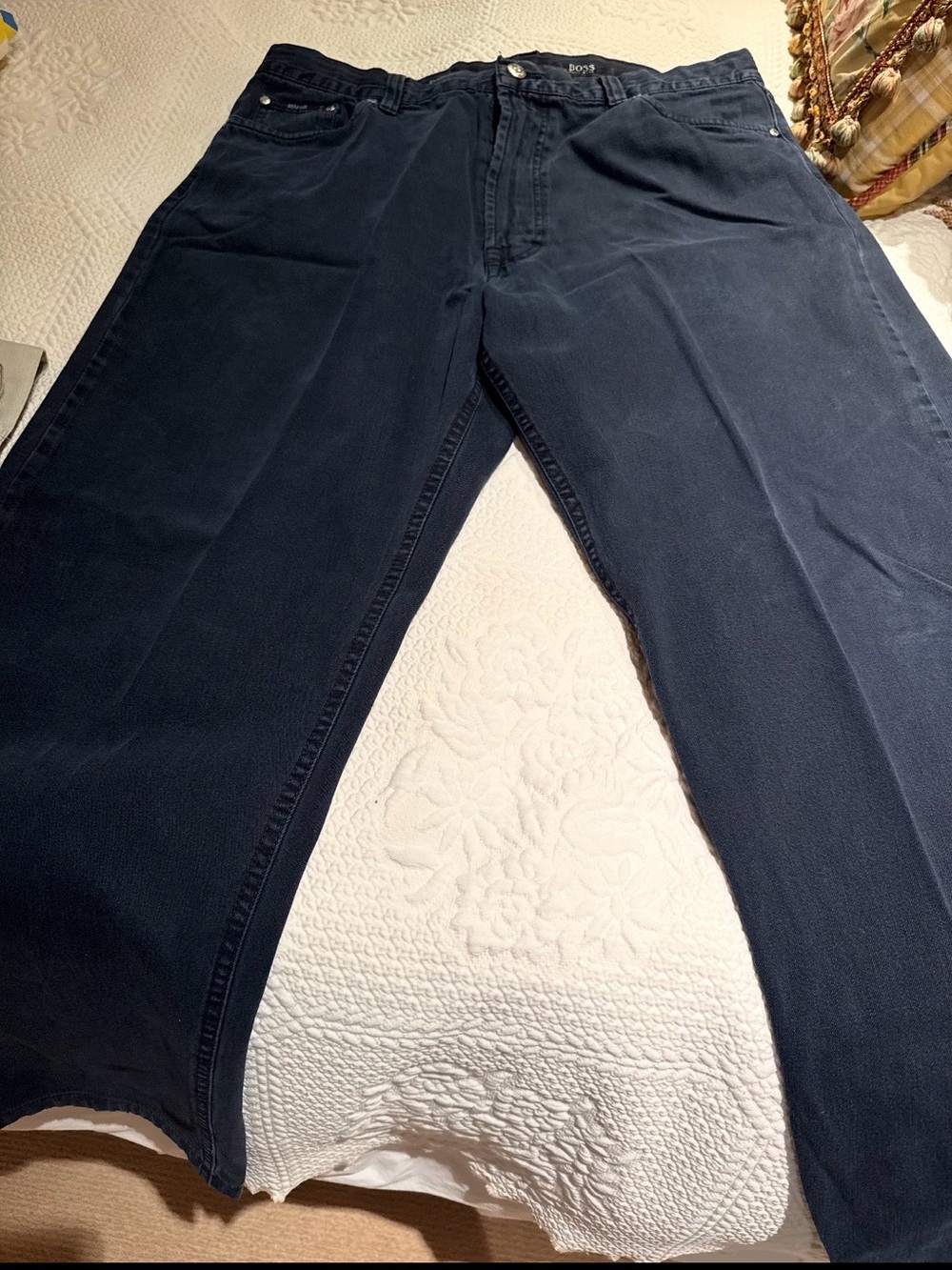 Hugo Boss Men's dark Navy Blue jean Straight Fit